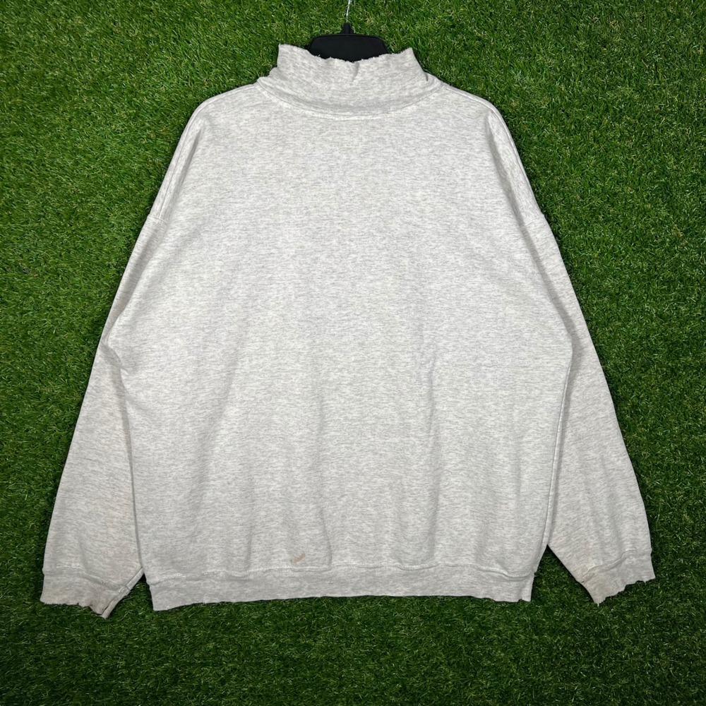 Vintage AU Sportswear 1994 Wolf Graphic Quarter Zip Sweatshirt‎ Mens XL Gray USA - Picture 2 of 13